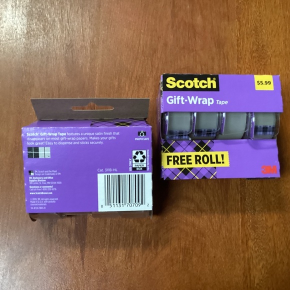 Scotch Gift-Wrap Tape Bundle New 4 rolls/pack= 8 rolls total - Picture 6 of 8